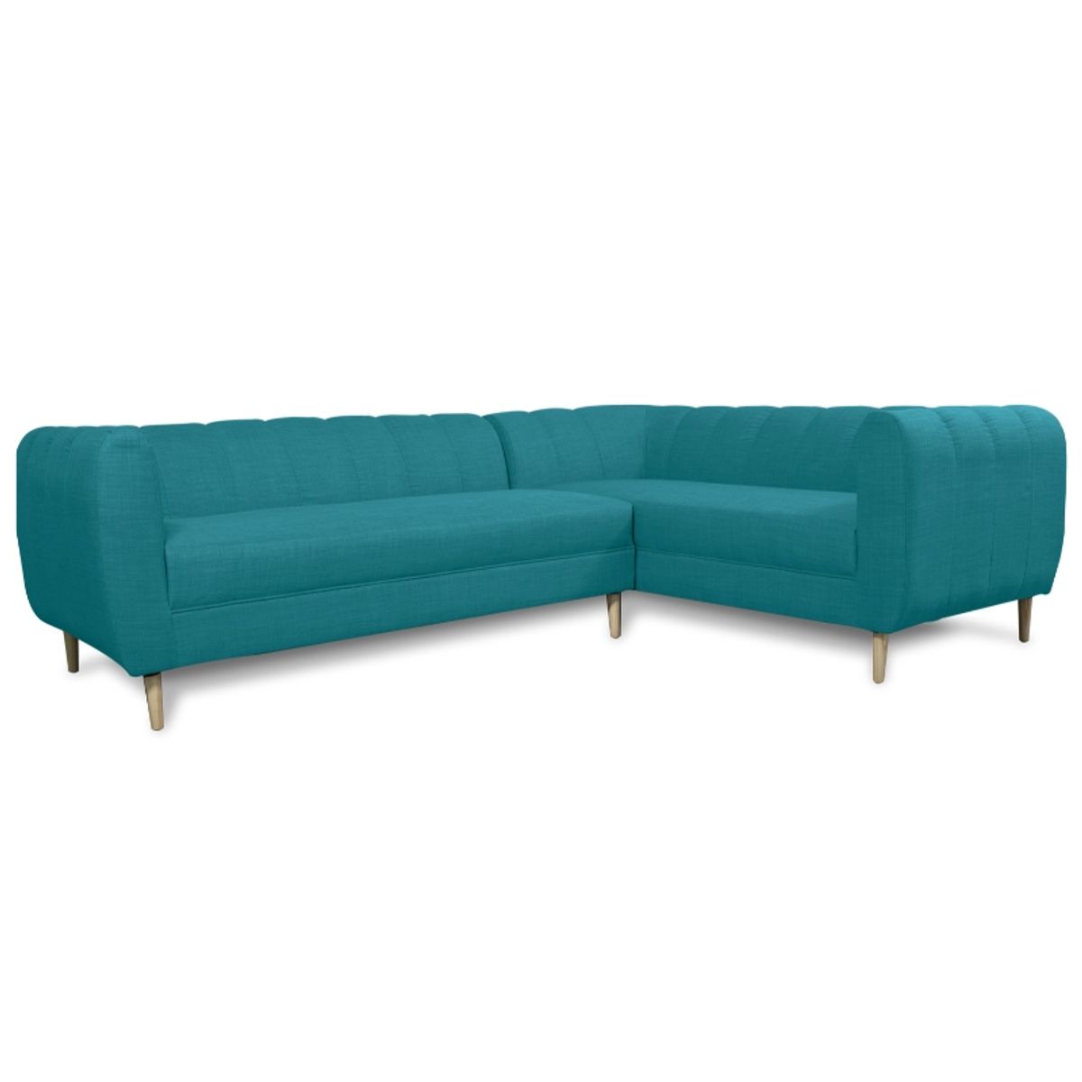 SOFAS HOME - SECCIONAL LYNETTE CHENILLE TIPO LINO TURQUESA