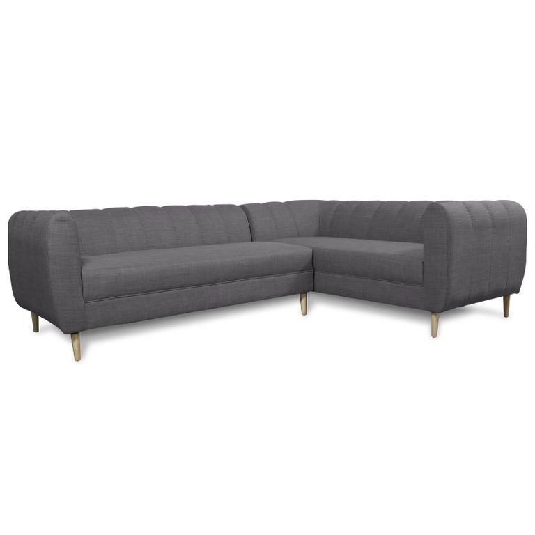 SECCIONAL LYNETTE FELPA GRIS