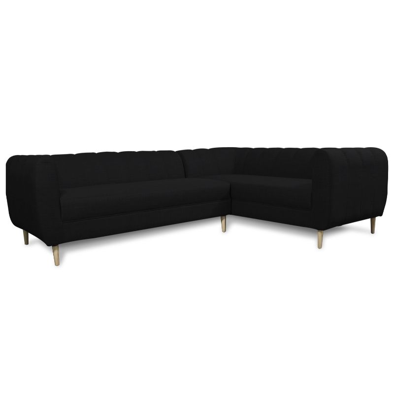 SOFAS HOME - SECCIONAL LYNETTE FELPA NEGRO