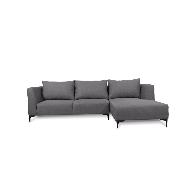 SOFAS HOME - SECCIONAL SURIA CHENILLE TIPO LINO GRIS