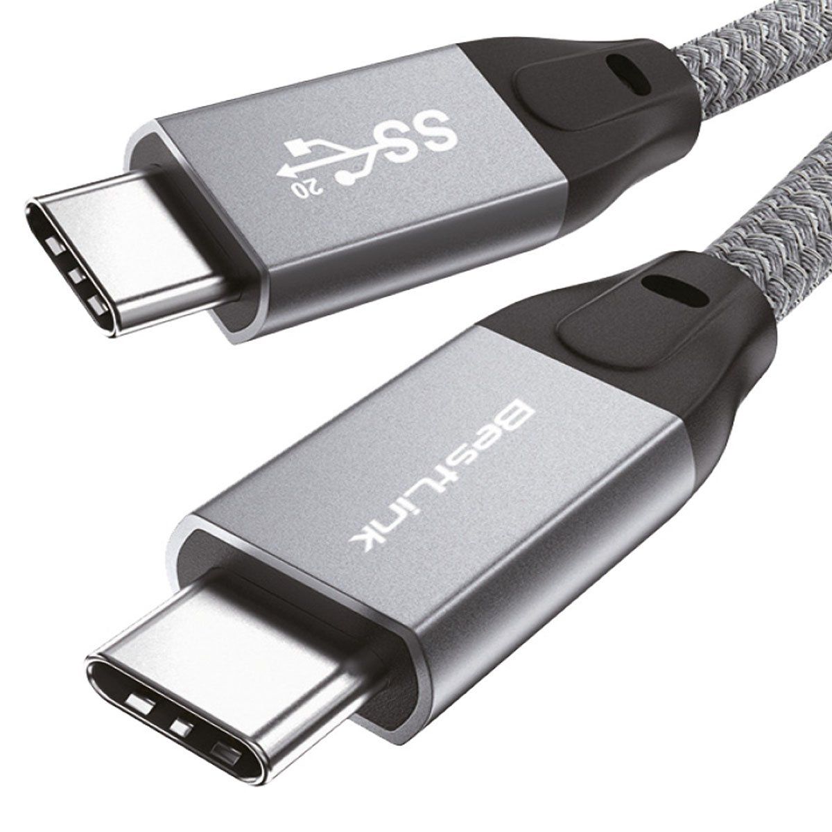 BESTLINK - CABLE USB-C 2 MTS. 4K, DATOS 10 GBPS, CARGA RAPIDA 100W