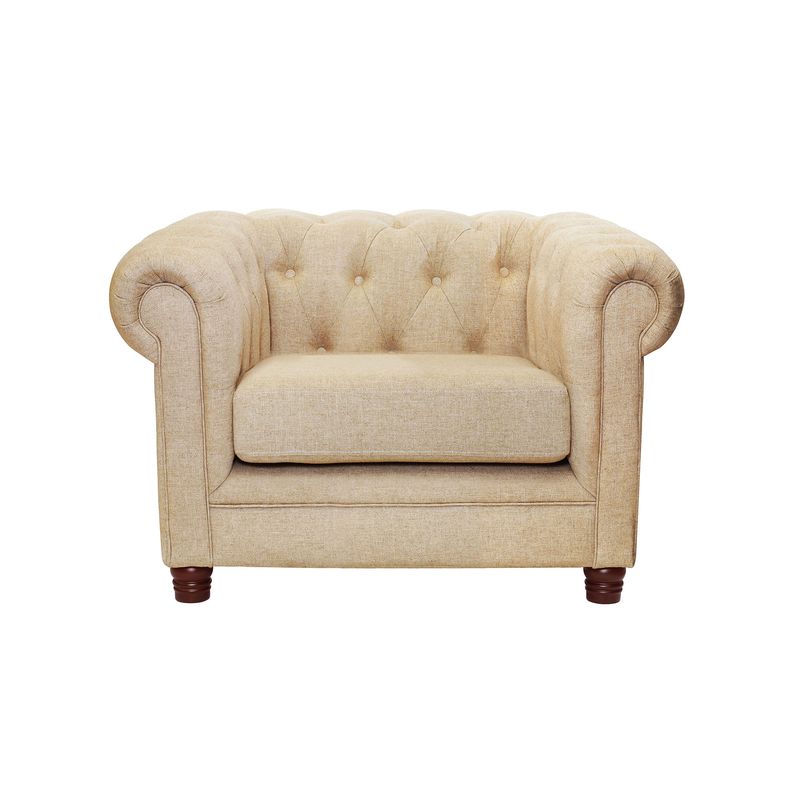 LATAM HOME - Sofá Florencia 1 Cuerpo Capitoné Lino Natural