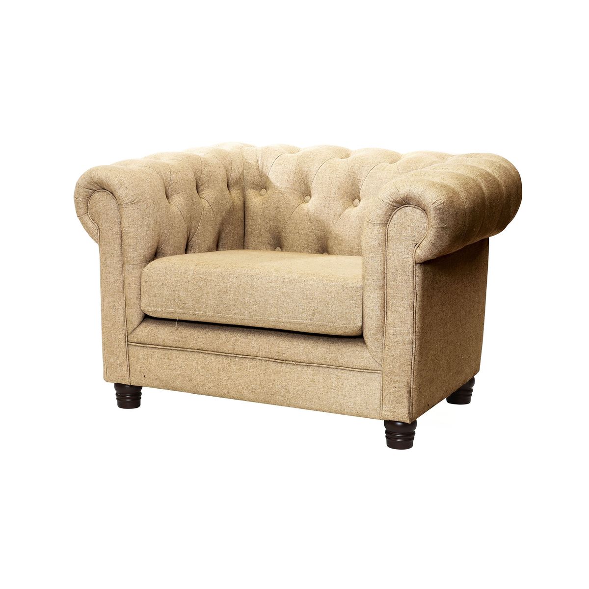 LATAM HOME - Sofá Florencia 1 Cuerpo Capitoné Lino Natural