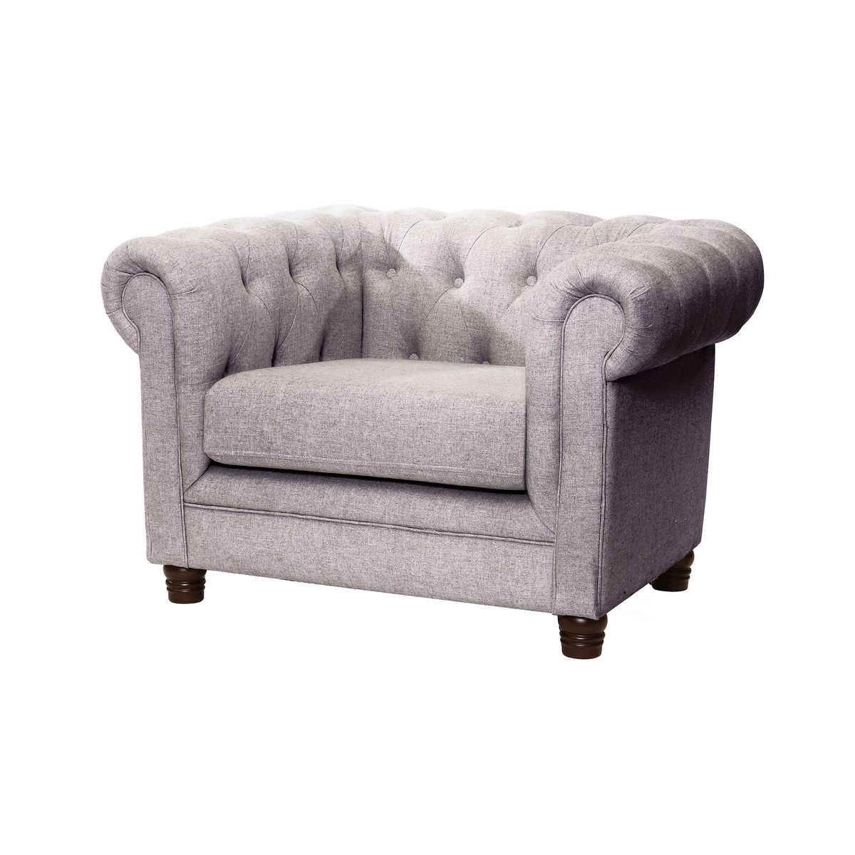 LATAM HOME - Sofá Florencia 1 Cuerpo Capitoné Lino Gris Claro