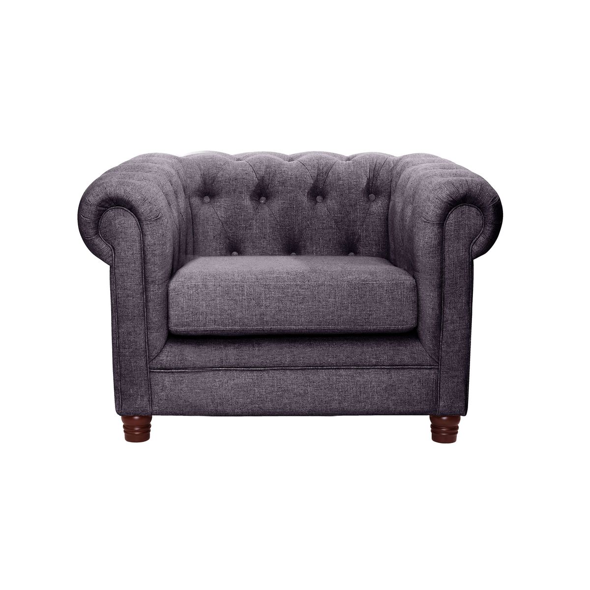 LATAM HOME - Sofá Florencia 1 Cuerpo Capitoné Lino Gris oscuro