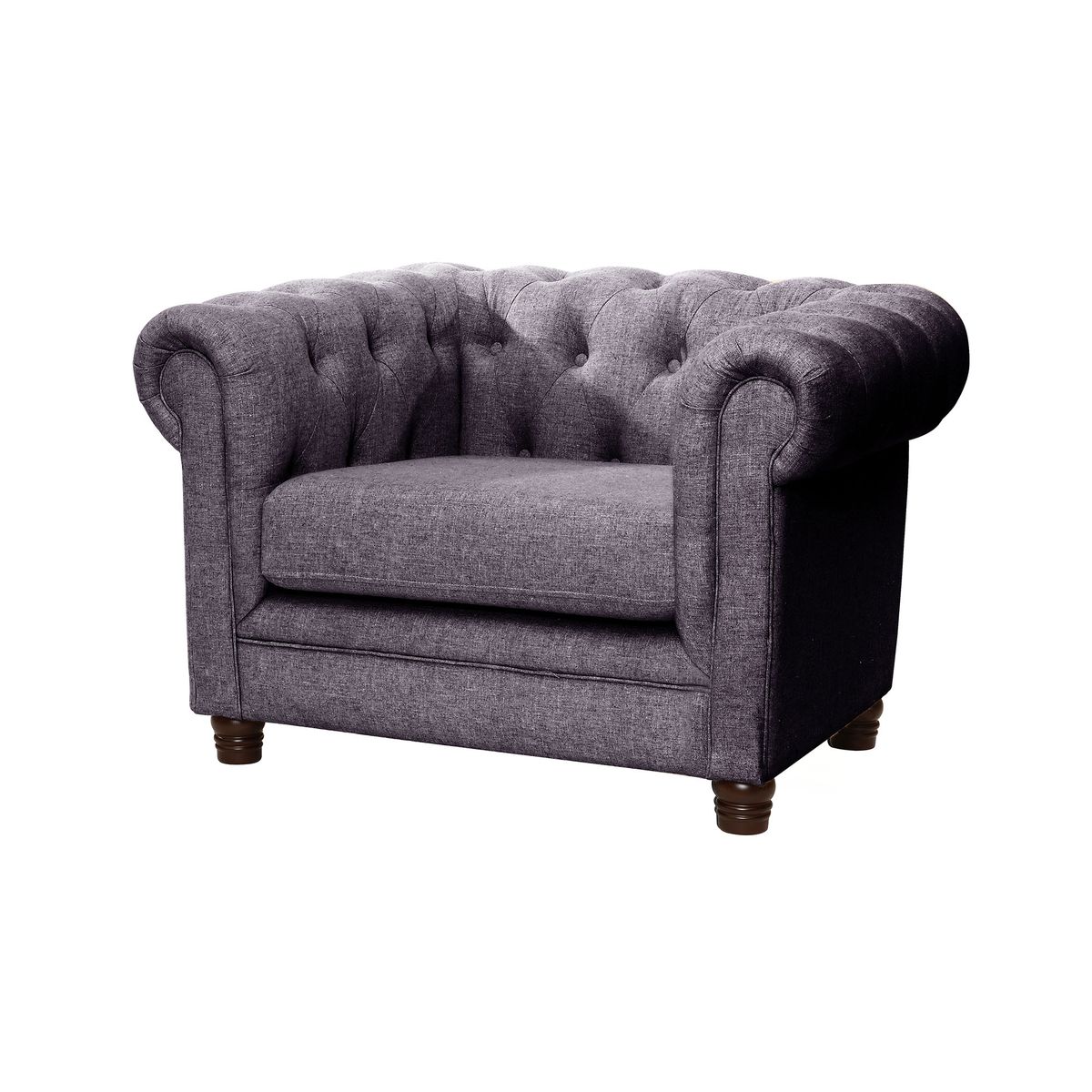 LATAM HOME - Sofá Florencia 1 Cuerpo Capitoné Lino Gris oscuro