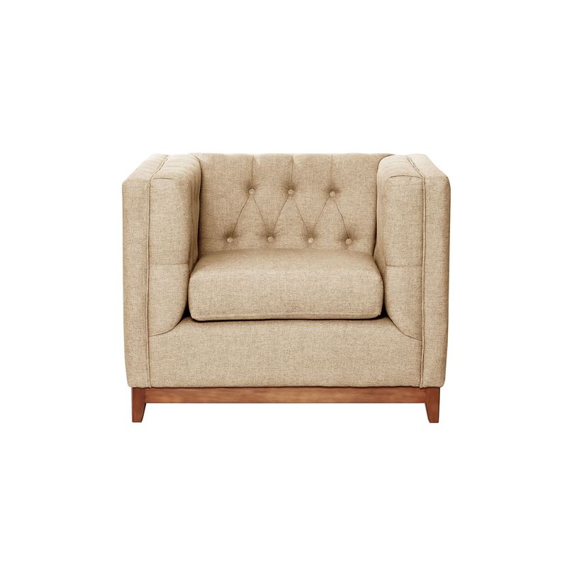 LATAM HOME - Sofá Roma 1 Cuerpo Capitoné Lino Natural