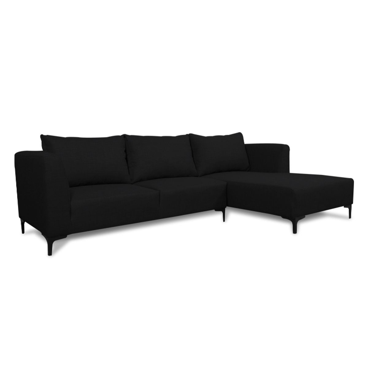 SOFAS HOME - SECCIONAL SURIA CHENILLE TIPO LINO NEGRO