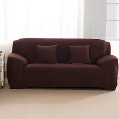 GENERICO - Funda cubre sillón, sofá 2 cuerpo café elástizada ajustable unicolor.…