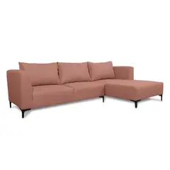 SOFAS HOME - SECCIONAL SURIA CHENILLE TIPO LINO PALO ROSA