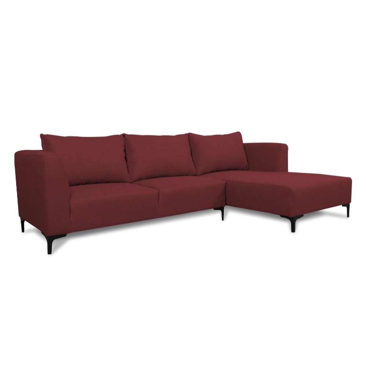 SOFAS HOME - SECCIONAL SURIA CHENILLE TIPO LINO ROJO
