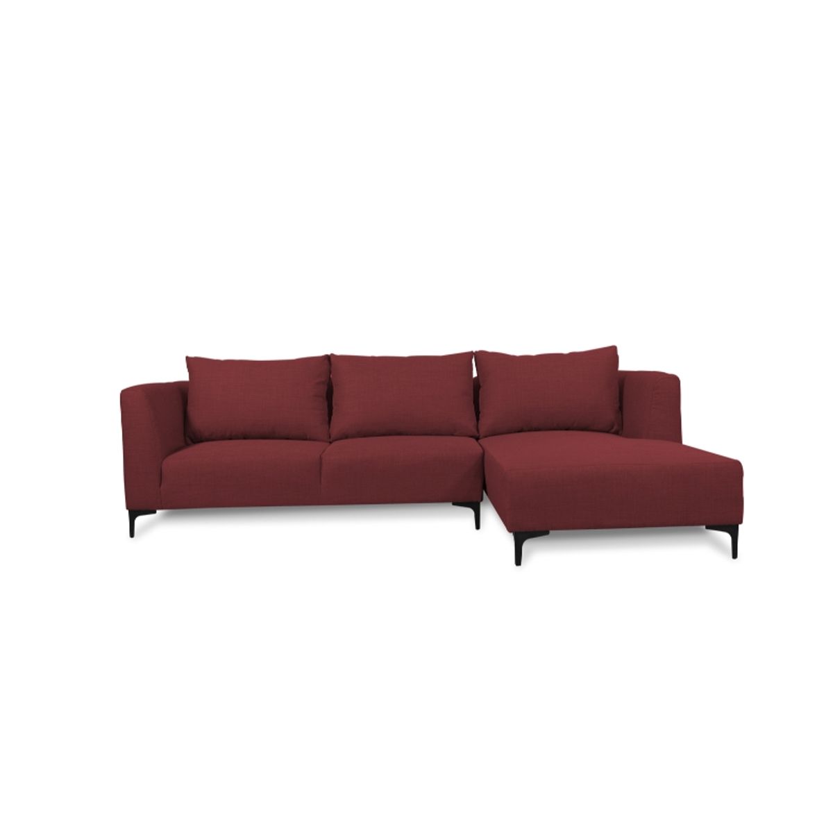 SOFAS HOME - SECCIONAL SURIA CHENILLE TIPO LINO ROJO