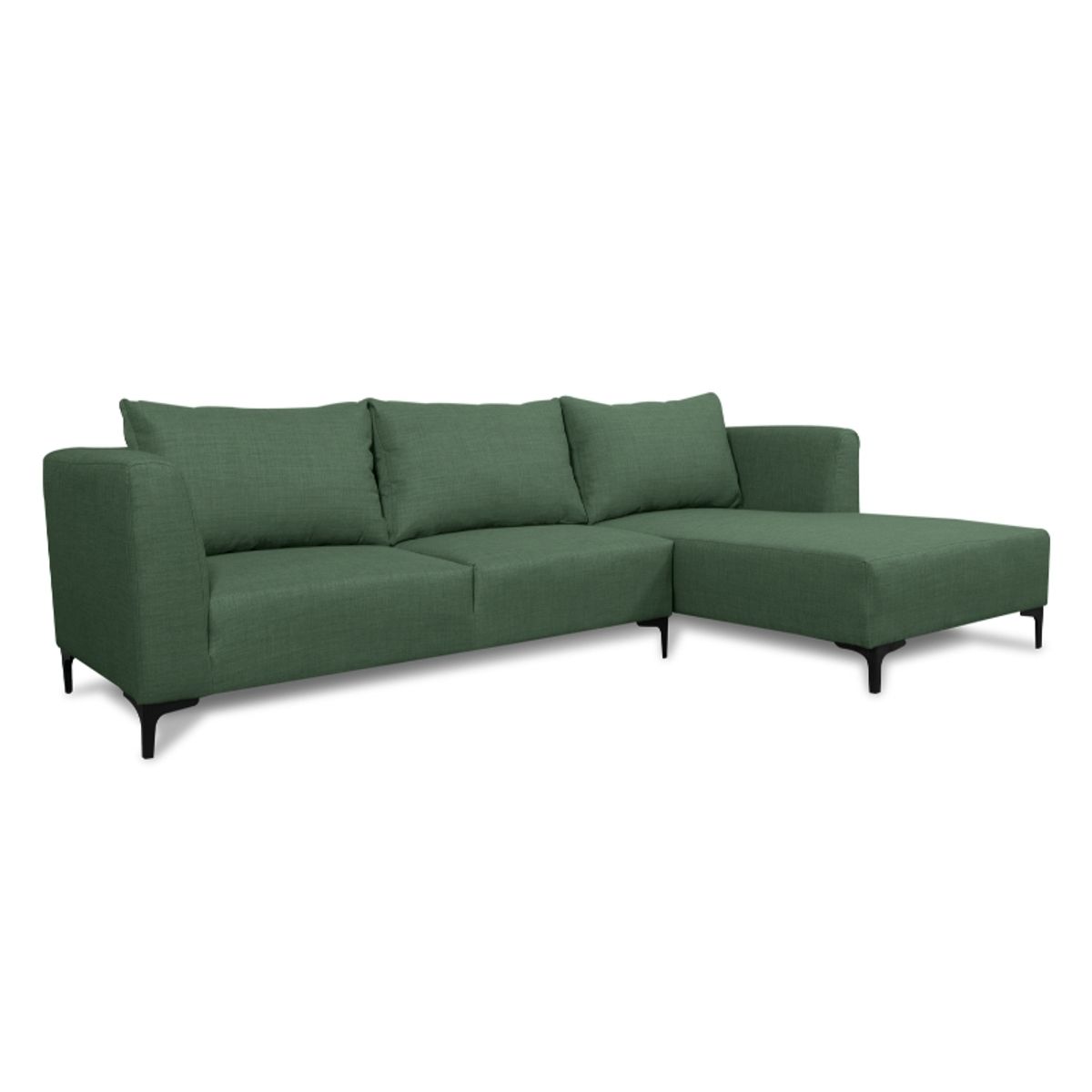 SOFAS HOME - SECCIONAL SURIA CHENILLE TIPO LINO VERDE