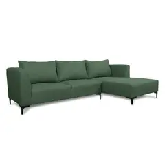 SOFAS HOME - SECCIONAL SURIA CHENILLE TIPO LINO VERDE