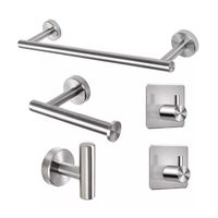 Set De 5 Accesorios De Baño Acero Inoxidable Plateado