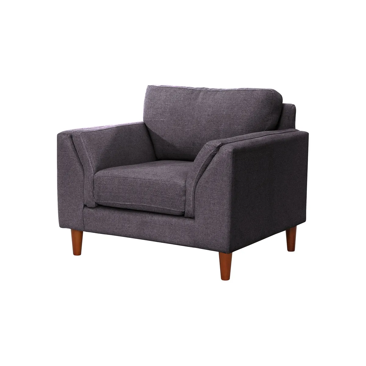 LATAM HOME - Sofá Milan 1 Cuerpo Lino Gris Oscuro