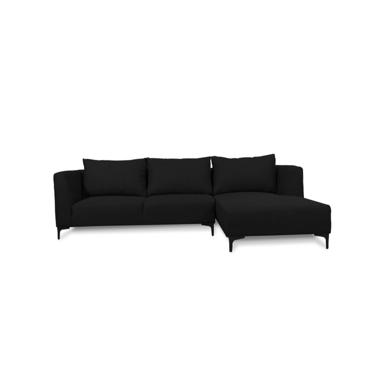 SOFAS HOME - SECCIONAL SURIA FELPA NEGRO
