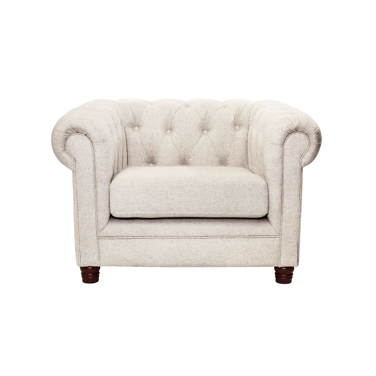 LATAM HOME - Sofá Florencia 1 Cuerpo Capitoné Lino Blanco