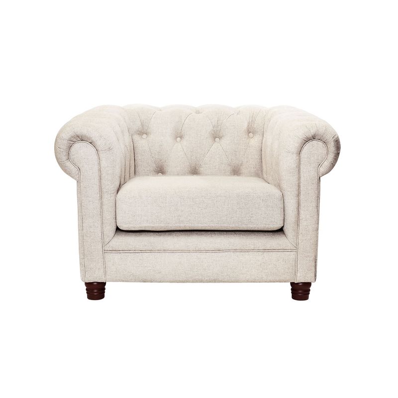 LATAM HOME - Sofá Florencia 1 Cuerpo Capitoné Lino Blanco