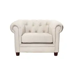 LATAM HOME - Sofá Florencia 1 Cuerpo Capitoné Lino Blanco