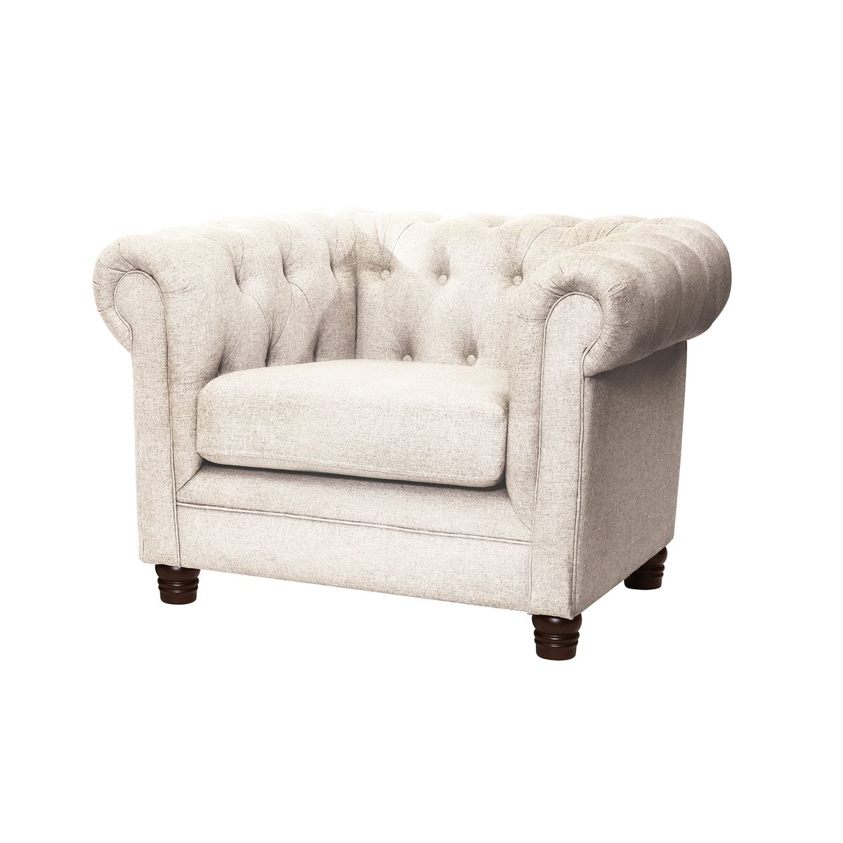 LATAM HOME - Sofá Florencia 1 Cuerpo Capitoné Lino Blanco