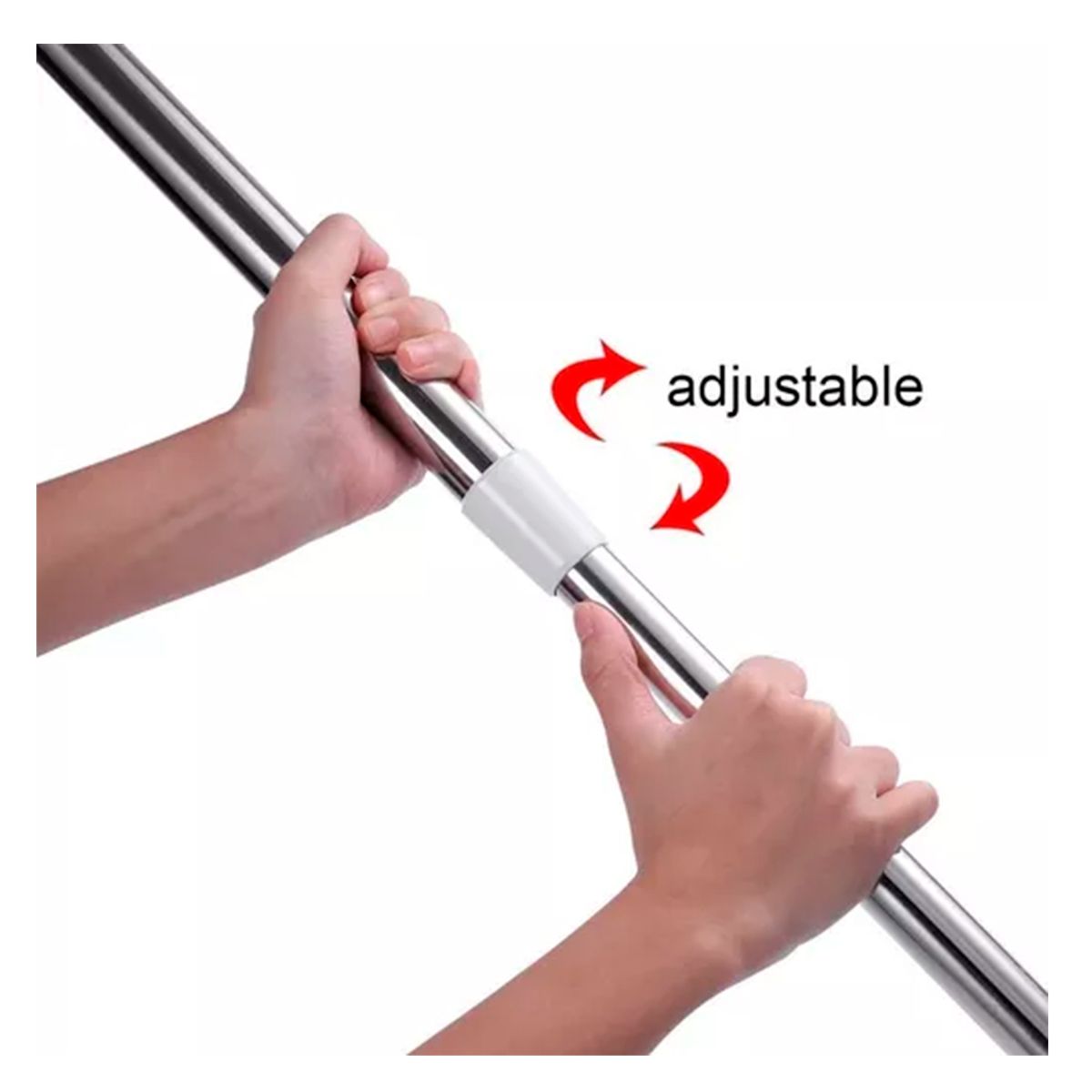 GENERICO - Barra Extensible 110-200cms Cortina De Ducha Gris