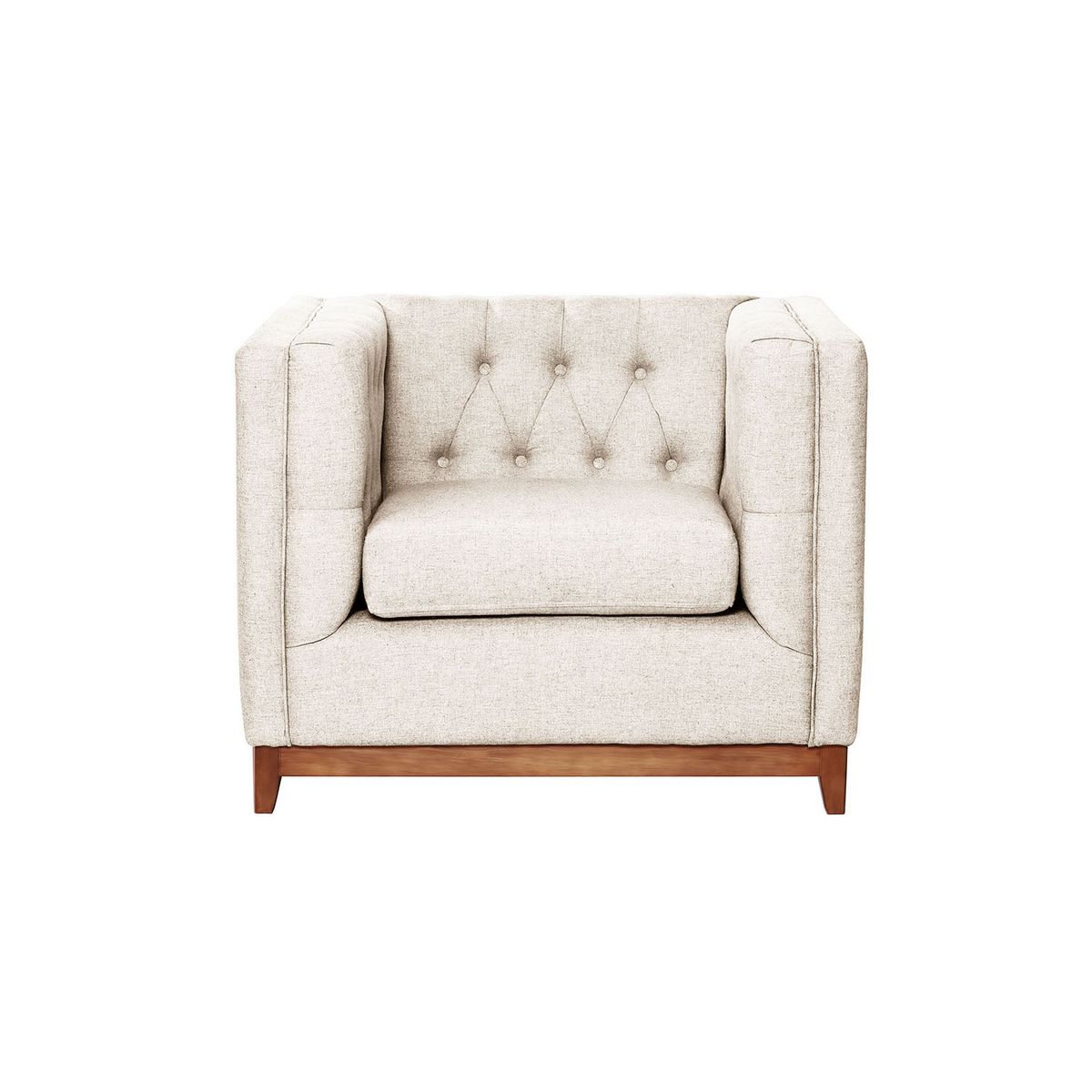 LATAM HOME - Sofá Roma 1 Cuerpo Capitoné Lino Blanco