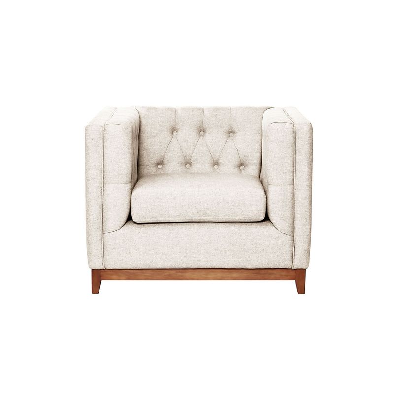 LATAM HOME - Sofá Roma 1 Cuerpo Capitoné Lino Blanco