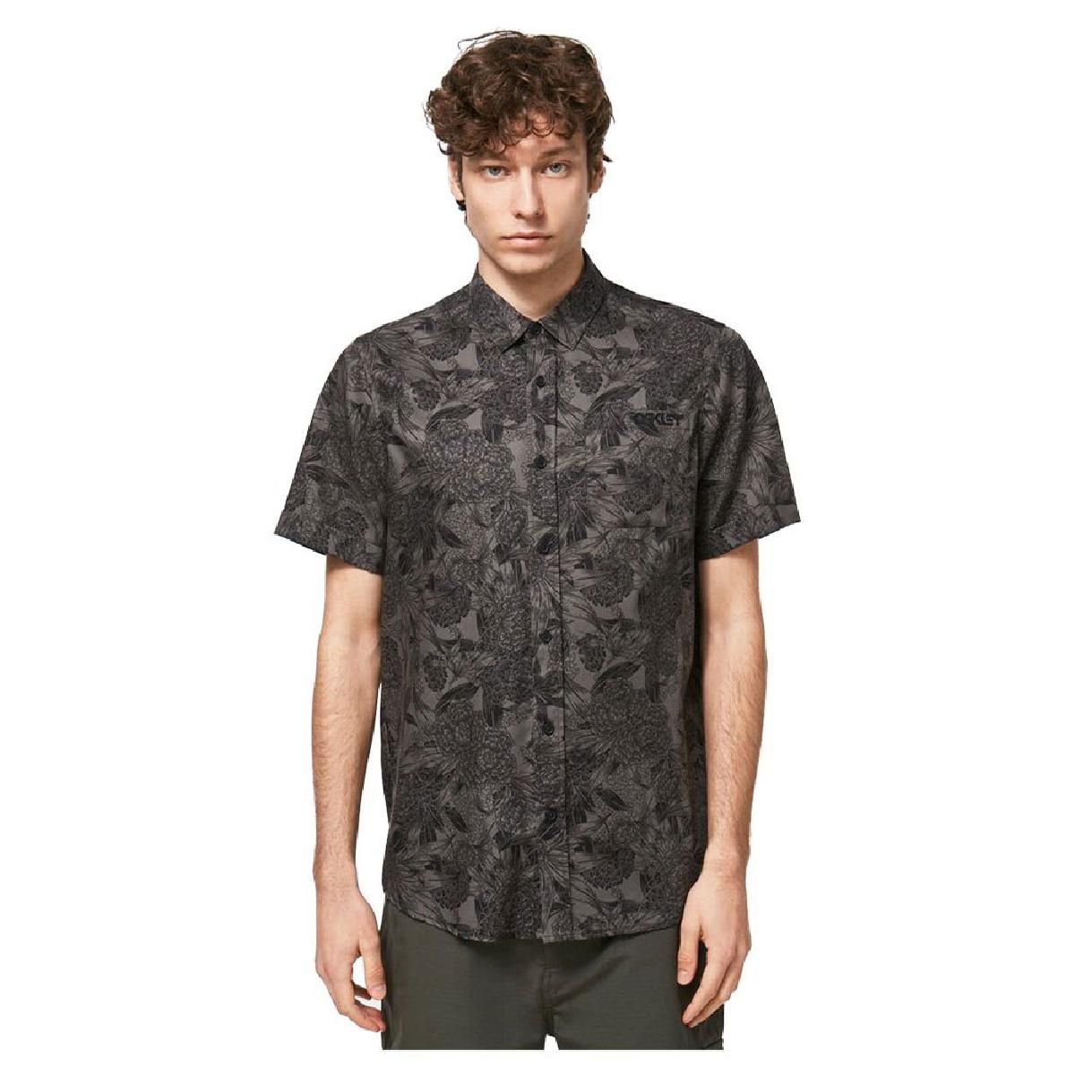 OAKLEY - Camisa Oakley All Over Dark Floral Hombre Gris
