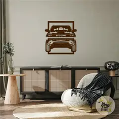 GENERICO - Set de 2 Cuadros Decorativos Camioneta Ram ROBLE