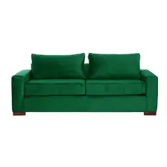 LATAM HOME - Sofá Livorno 3 Cuerpos Tela Velvet Verde