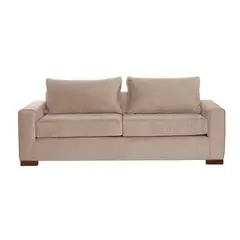 LATAM HOME - Sofá Livorno 3 Cuerpos Tela Velvet Beige
