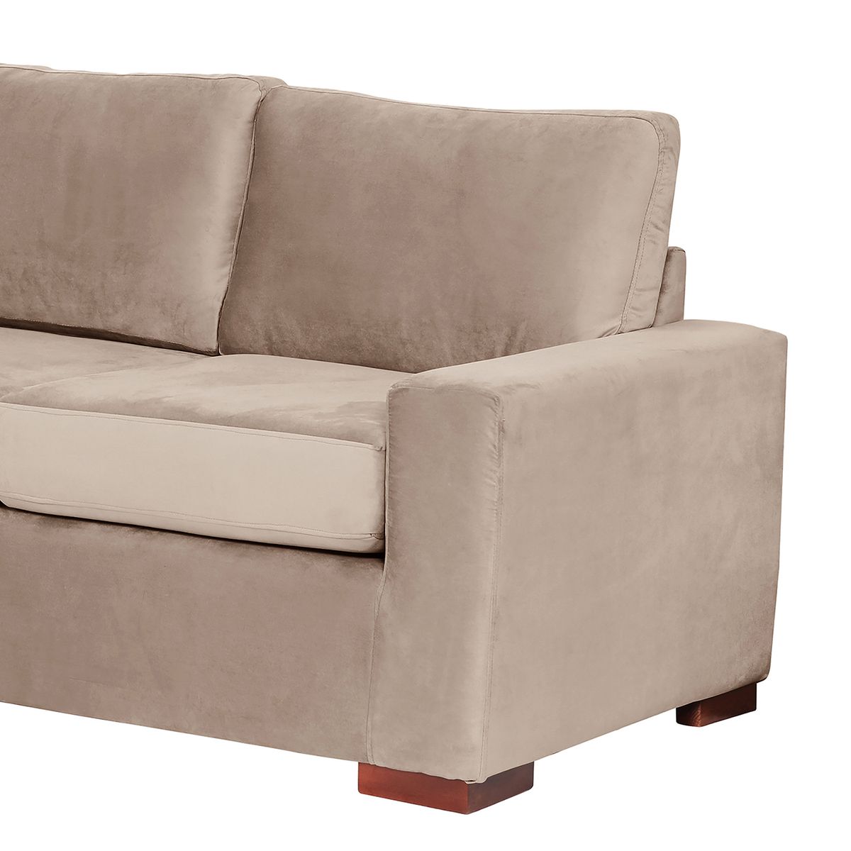 LATAM HOME - Sofá Livorno 3 Cuerpos Tela Velvet Beige