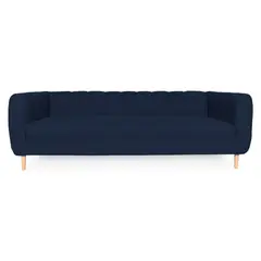 SOFAS HOME - SOFA LYNETTE CHENILLE TIPO LINO AZUL 2 CUERPOS