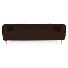 SOFAS HOME - SOFA LYNETTE CHENILLE TIPO LINO CAFE 2 CUERPOS