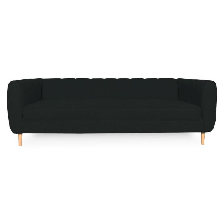 SOFA LYNETTE CHENILLE TIPO LINO GRAFITO 2 CUERPOS