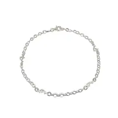 ANDREA COGGIOLA JOYAS - Tobillera Círculos Delfin Plata Fina 925