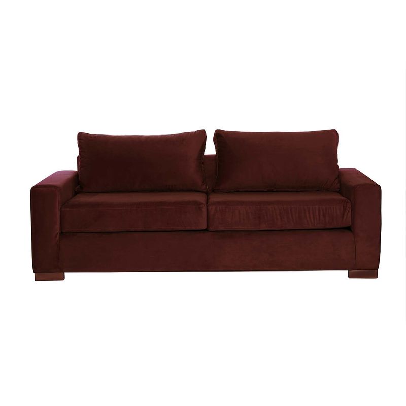 LATAM HOME - Sofá Latam Home Livorno 3 Cuerpos Chocolate Tela Velvet