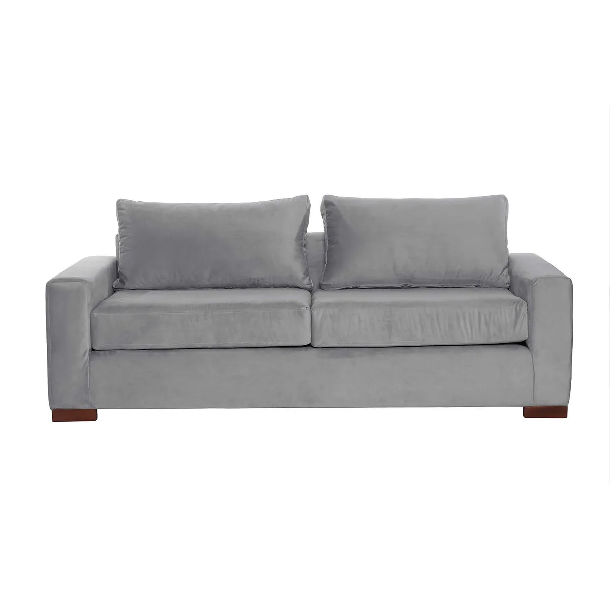 LATAM HOME - Sofá Livorno 3 Cuerpos Resortes Pocket Tela Velvet Gris