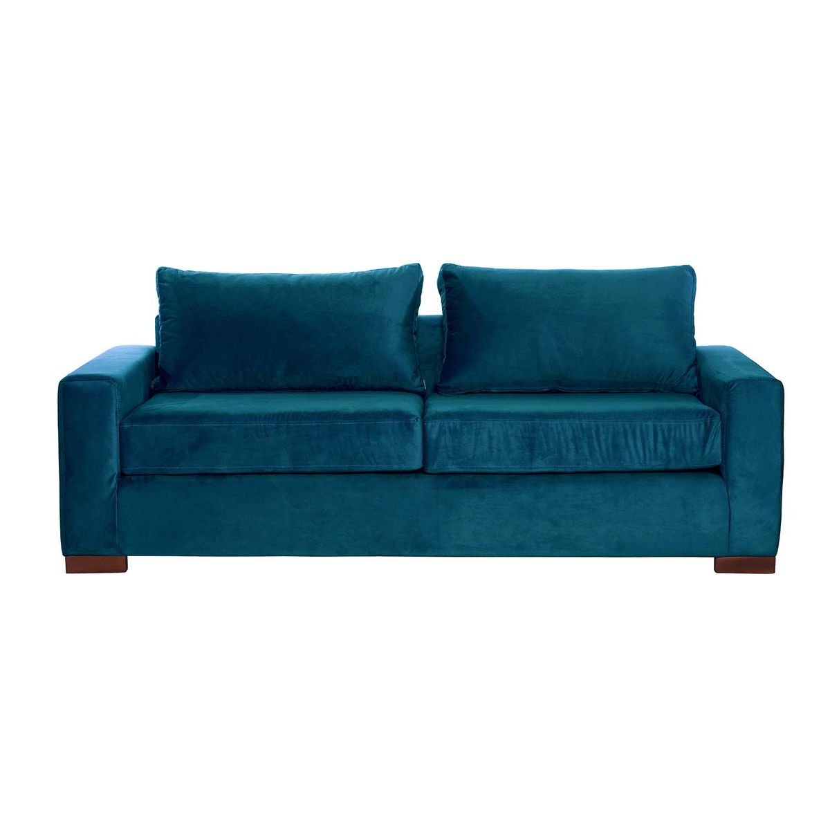 LATAM HOME - Sofá Livorno 3 Cuerpos Resortes Pocket Tela Velvet Azul Petroleo