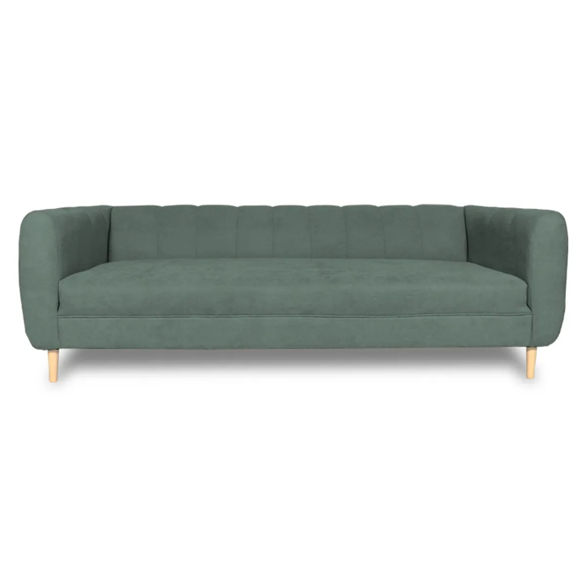 SOFAS HOME - SOFA LYNETTE CHENILLE TIPO LINO VERDE 2 CUERPOS