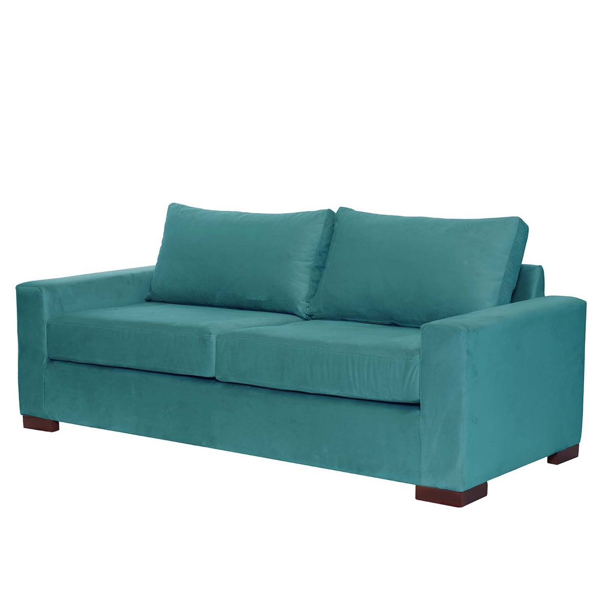 LATAM HOME - Sofá Livorno 3 Cuerpos Tela Velvet Turquesa