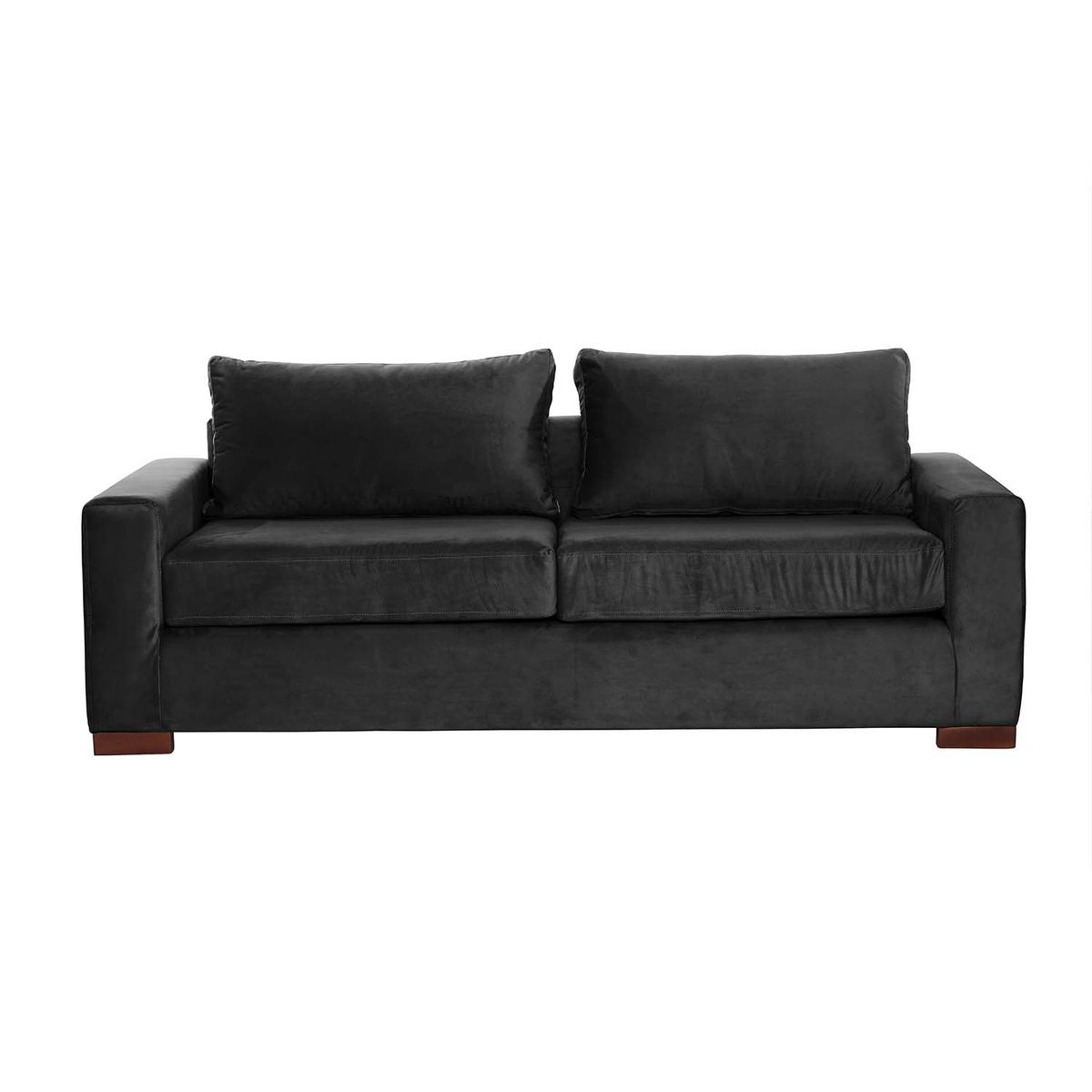 LATAM HOME - Sofá Livorno 3 Cuerpos Tela Velvet Negro