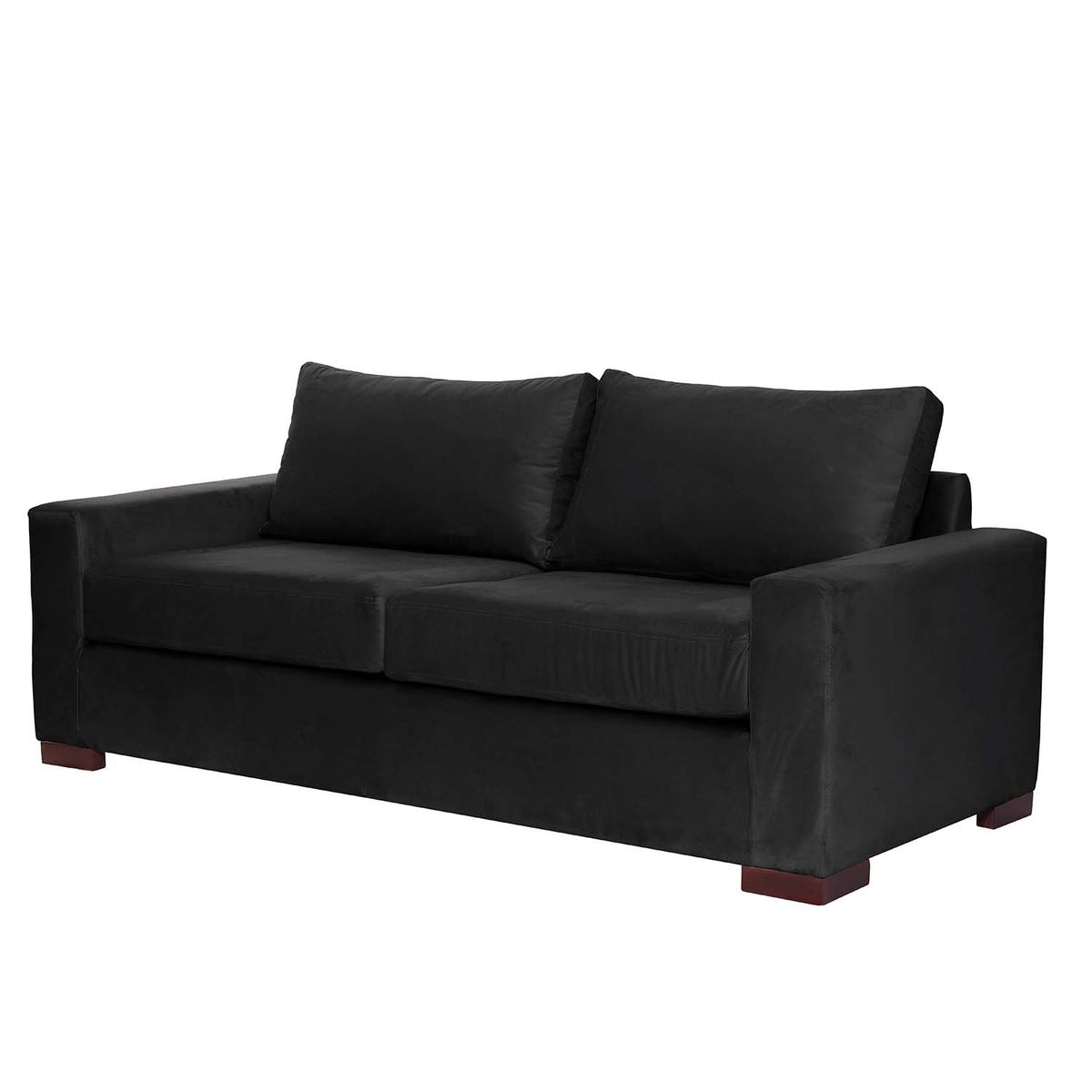 LATAM HOME - Sofá Livorno 3 Cuerpos Tela Velvet Negro