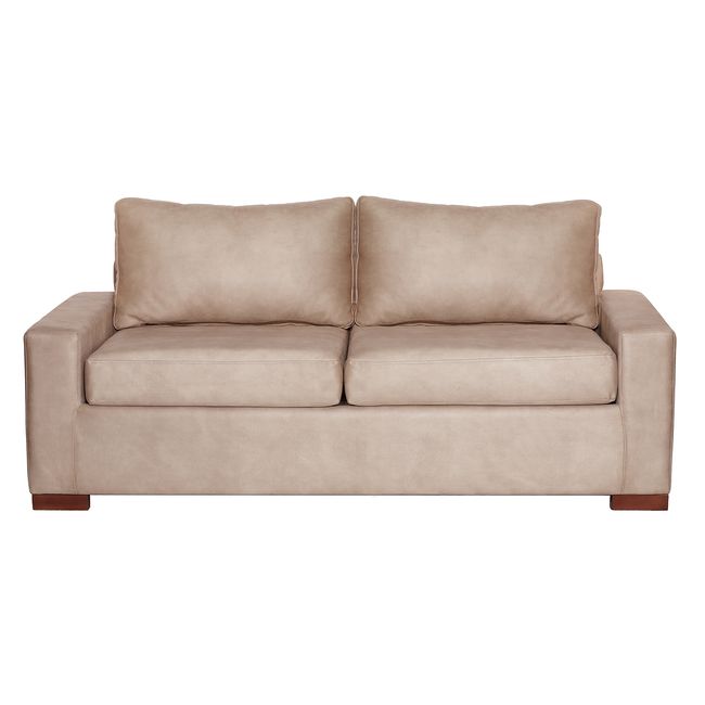 LATAM HOME - Sofá Livorno 3 Cuerpos Cuero Kentucky Beige