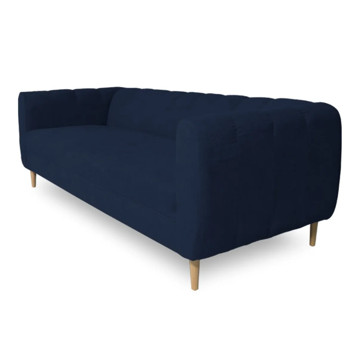 SOFAS HOME - SOFA LYNETTE FELPA AZUL 2 CUERPOS