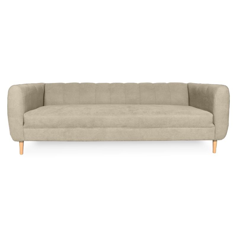 SOFAS HOME - SOFA LYNETTE FELPA BEIGE 2 CUERPOS