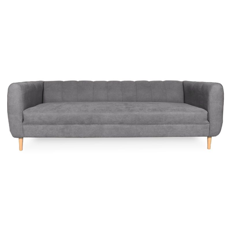 SOFAS HOME - SOFA LYNETTE FELPA GRIS 2 CUERPOS