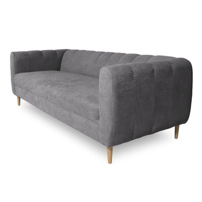 Imagen 2 del producto SOFA LYNETTE FELPA GRIS 2 CUERPOS
