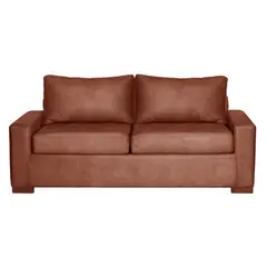 LATAM HOME - Sofá Livorno 3 Cuerpos Cuero Kentucky Café Claro